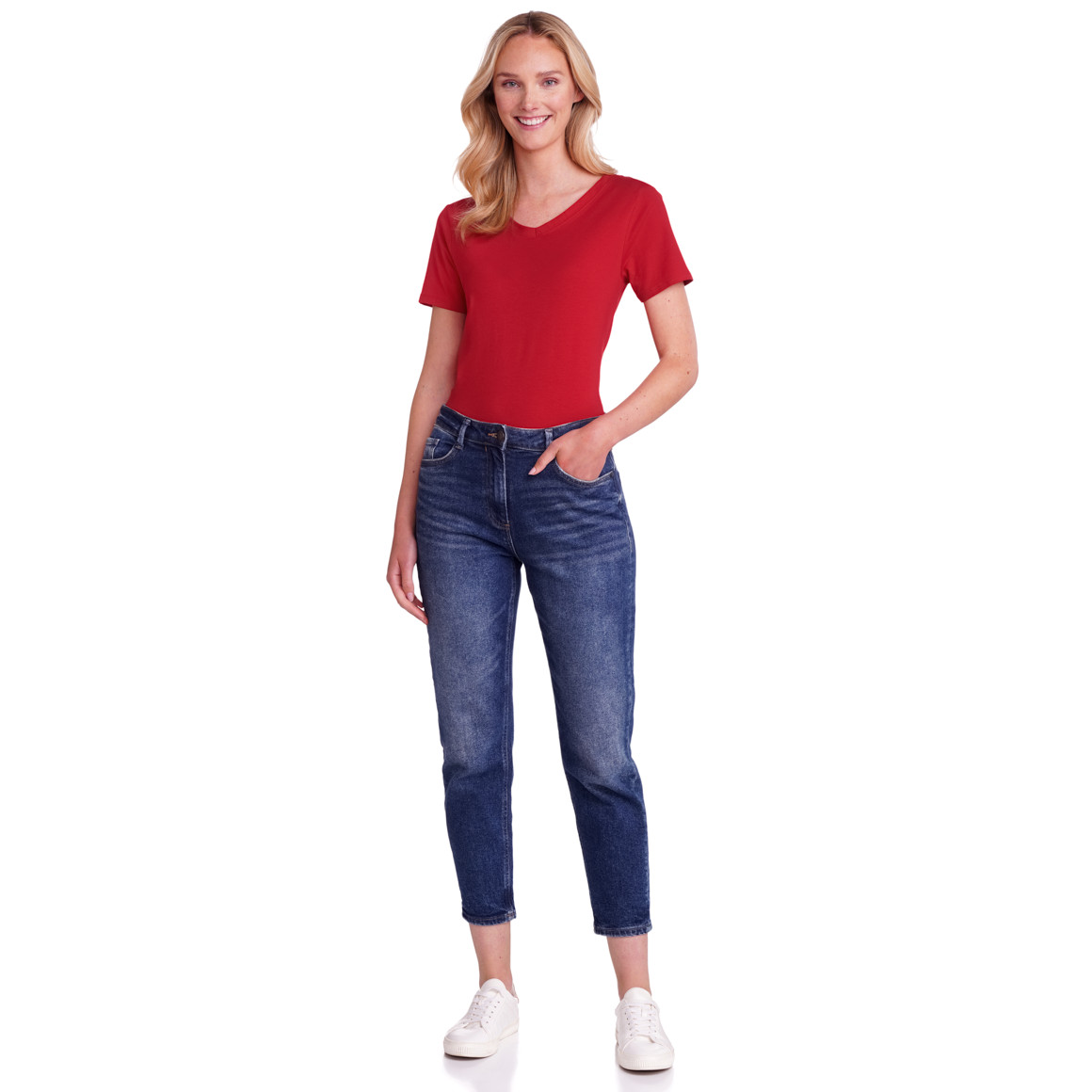 Damen T-Shirt mit V-Ausschnitt